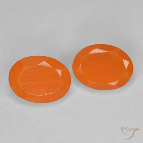 Gemas de ópalo de fuego naranja natural de 1,45 ct, corte óvalo, transparente