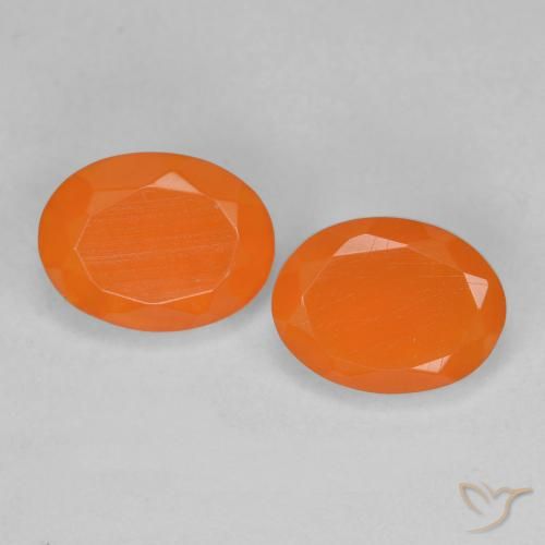 Gemas de ópalo de fuego naranja natural de 1,45 ct, corte óvalo, transparente