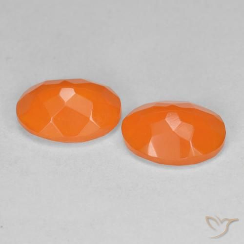Gemas de ópalo de fuego naranja natural de 1,45 ct, corte óvalo, transparente