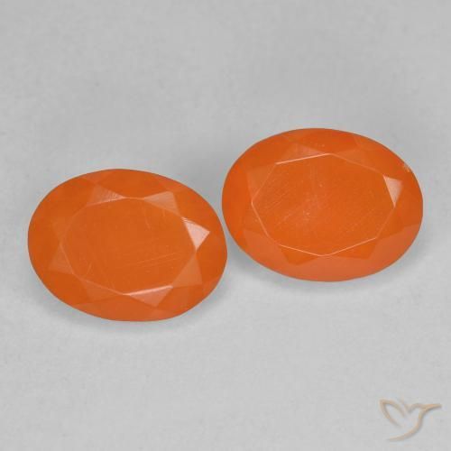 Gemas de Ópalo de fuego Naranja melocotón vívido natural de 1.48 ct, Ovalada, Transparente