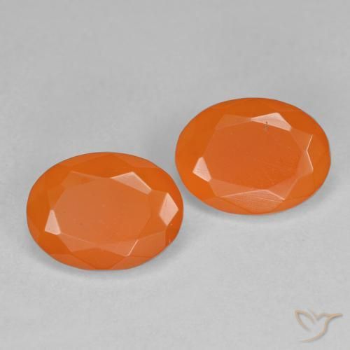 Gemas de Ópalo de fuego Naranja melocotón vívido natural de 1.44 ct, Ovalada, Transparente
