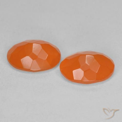 Gemas de Ópalo de fuego Naranja melocotón vívido natural de 1.44 ct, Ovalada, Transparente