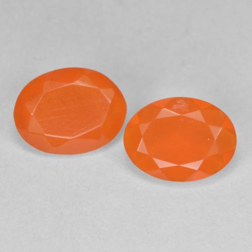 Gemas de Ópalo de fuego Naranja fuego natural de 1.19 ct, Corte Óvalo, Translúcido