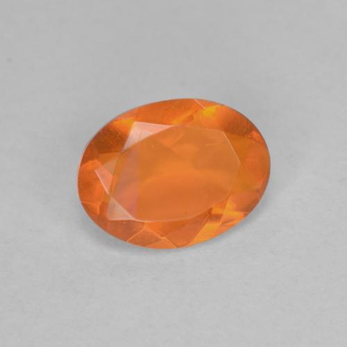 Ópalo de fuego naranja natural de 0,65 ct, corte óvalo, transparente