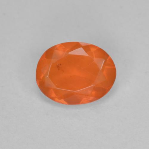 Ópalo de fuego naranja natural de 0,56 ct, corte óvalo, transparente