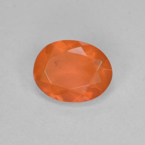 Ópalo de fuego naranja natural de 0,56 ct, corte óvalo, transparente