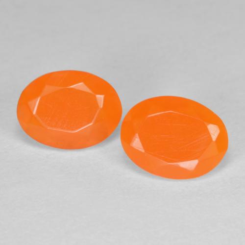 Gemas de ópalo de fuego naranja natural de 1,21 ct, corte óvalo, translúcido