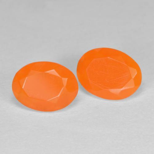 Gemas de ópalo de fuego naranja natural de 1,21 ct, corte óvalo, translúcido