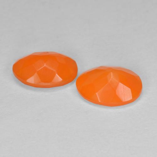 Gemas de ópalo de fuego naranja natural de 1,21 ct, corte óvalo, translúcido