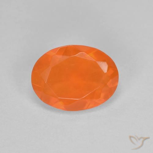 0.70ct Natural Naranja claro Ópalo de fuego, Ovalada, Transparente