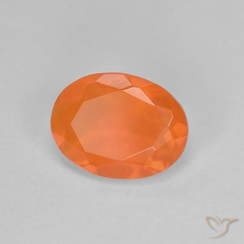 Ópalo de fuego Naranja claro natural de 0.70 ct, Ovalada, Transparente