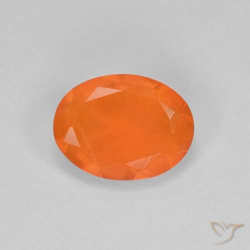 0.67ct Natural Naranja medio Ópalo de fuego, Ovalada, Transparente
