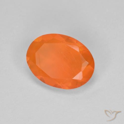 Ópalo de fuego Naranja medio natural de 0.67 ct, Ovalada, Transparente