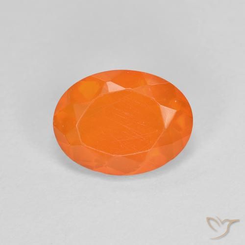 0.72ct Natural Naranja medio Ópalo de fuego, Ovalada, Transparente