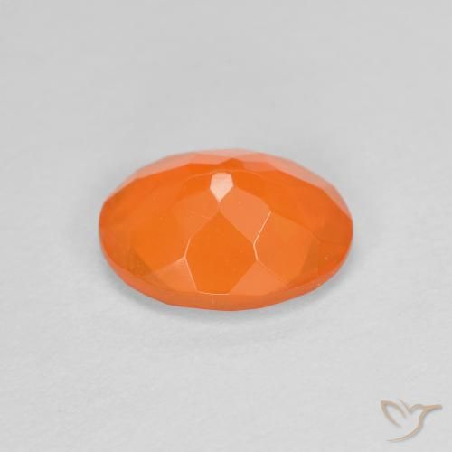 Ópalo de fuego Naranja medio natural de 0.72 ct, Ovalada, Transparente