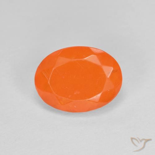 0.79ct Natural Naranja medio Ópalo de fuego, Ovalada, Transparente