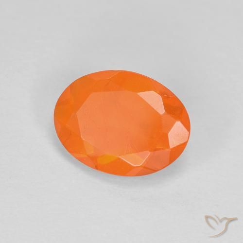 0.63ct Natural Naranja medio Ópalo de fuego, Ovalada, Transparente