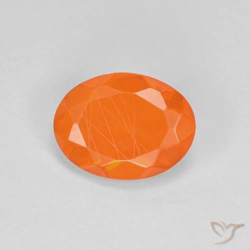 Ópalo de fuego Naranja medio natural de 0.63 ct, Ovalada, Transparente