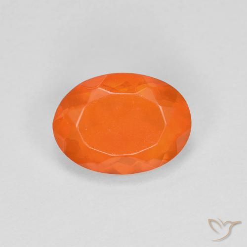 0.68ct Natural Naranja medio Ópalo de fuego, Ovalada, Transparente