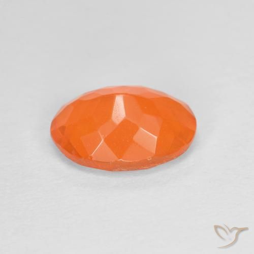 Ópalo de fuego Naranja medio natural de 0.68 ct, Ovalada, Transparente