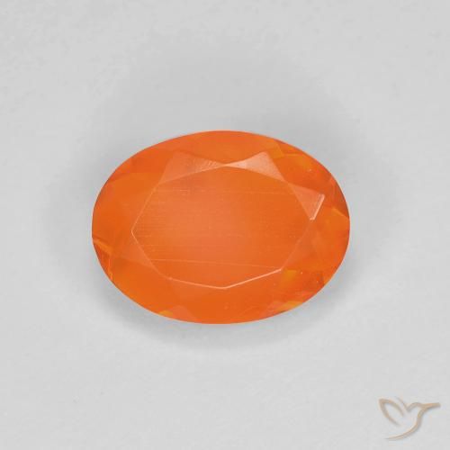 0.81ct Natural Naranja rojizo Ópalo de fuego, Ovalada, Transparente