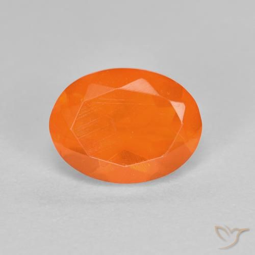 0.92ct Natural Naranja medio Ópalo de fuego, Ovalada, Transparente