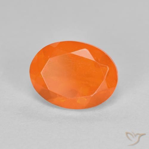 Ópalo de fuego Naranja medio natural de 0.92 ct, Ovalada, Transparente