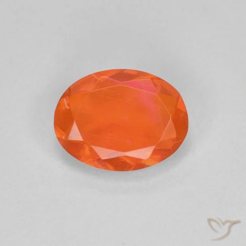0.56ct Natural Naranja claro Ópalo de fuego, Ovalada, Transparente