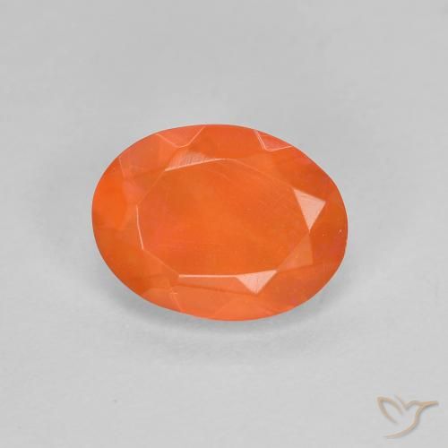 0.68ct Natural Naranja claro Ópalo de fuego, Ovalada, Transparente