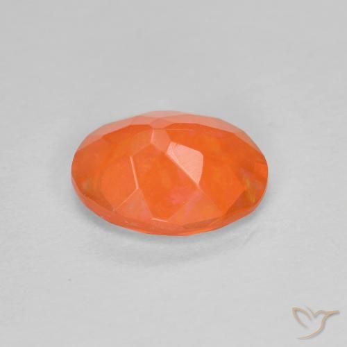 Ópalo de fuego Naranja claro natural de 0.68 ct, Ovalada, Transparente