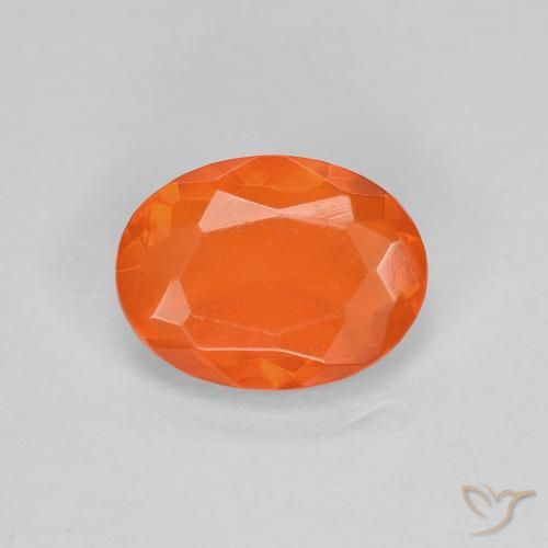 0.67ct Natural Naranja claro Ópalo de fuego, Ovalada, Transparente