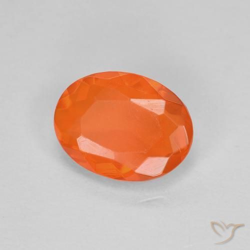 Ópalo de fuego Naranja claro natural de 0.67 ct, Ovalada, Transparente