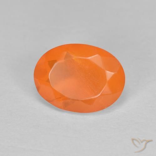 0.83ct Natural Naranja rojizo Ópalo de fuego, Ovalada, Translúcido