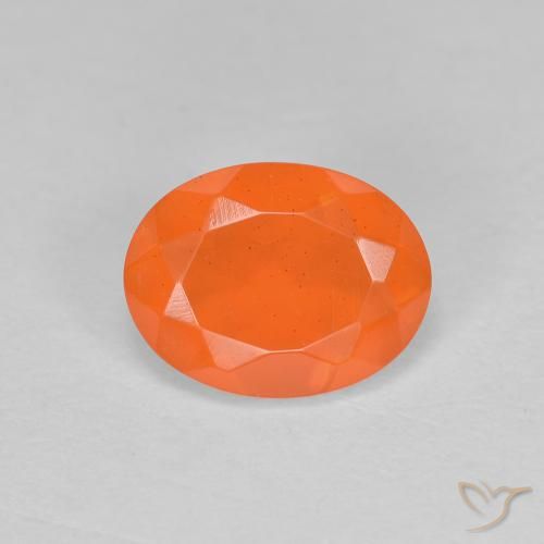 0.69ct Natural Naranja medio Ópalo de fuego, Ovalada, Translúcido