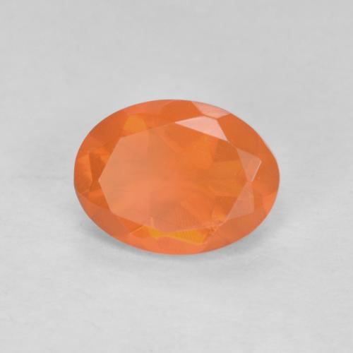 Ópalo de fuego Naranja medio natural de 0.73 ct, Corte Óvalo, Translúcido