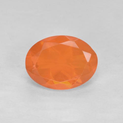Ópalo de fuego Naranja medio natural de 0.73 ct, Corte Óvalo, Translúcido