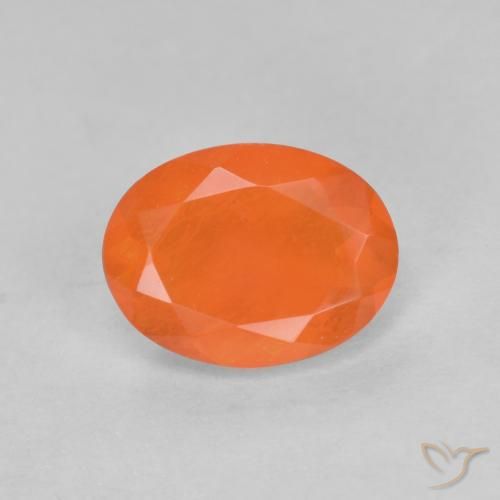 0.68ct Natural Naranja medio Ópalo de fuego, Ovalada, Translúcido