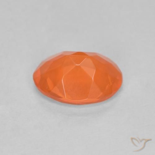 Ópalo de fuego Naranja medio natural de 0.63 ct, Ovalada, Translúcido