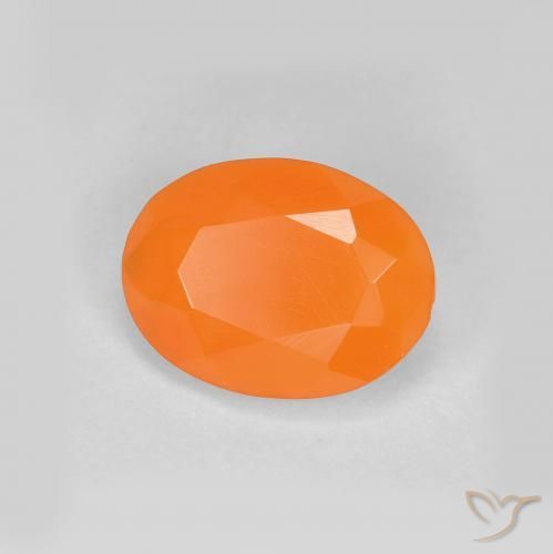 0.70ct Natural Naranja rojizo Ópalo de fuego, Ovalada, Translúcido