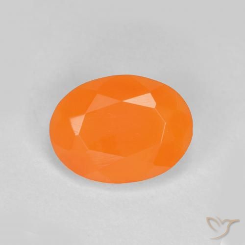 Ópalo de fuego Naranja rojizo natural de 0.70 ct, Ovalada, Translúcido