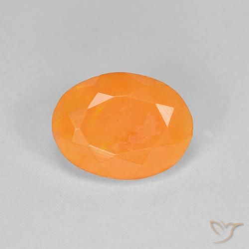 0.75ct Natural Naranja medio Ópalo de fuego, Ovalada, Translúcido