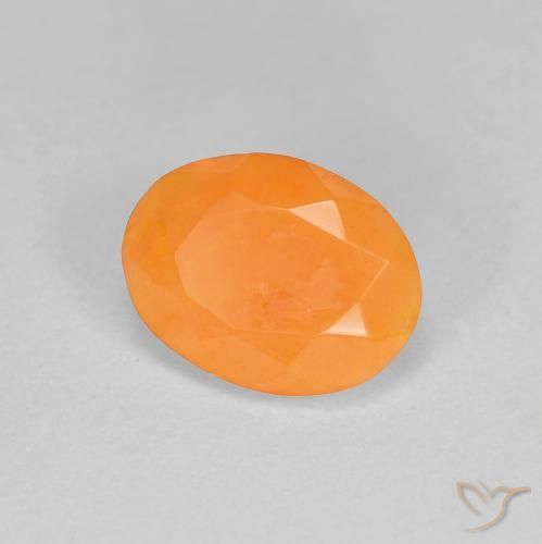 Ópalo de fuego Naranja medio natural de 0.75 ct, Ovalada, Translúcido