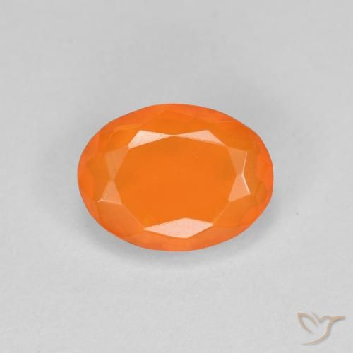0.67ct Natural Naranja rojizo Ópalo de fuego, Ovalada, Translúcido