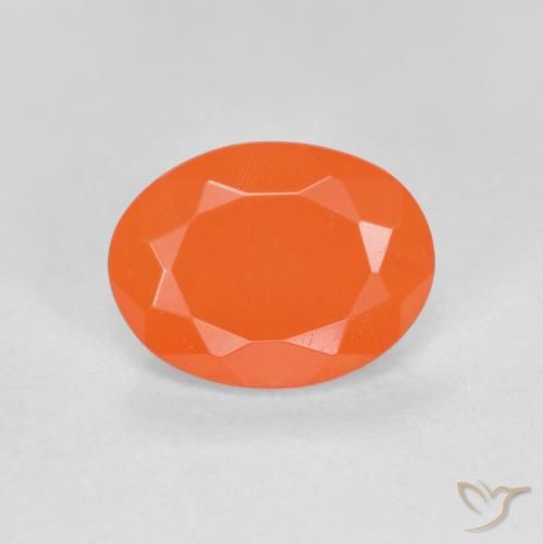 0.69ct Natural Naranja claro Ópalo de fuego, Ovalada, Translúcido