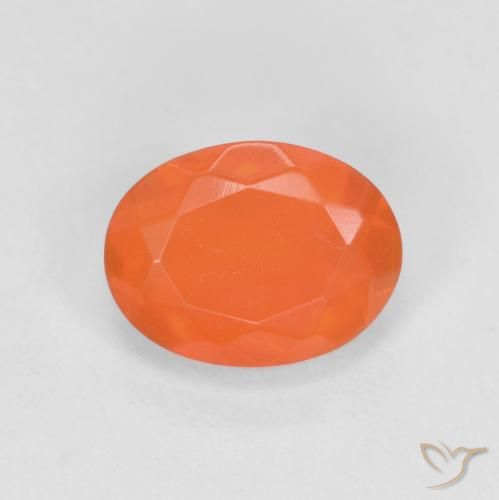 0.64ct Natural Naranja rojizo oscuro Ópalo de fuego, Ovalada, Translúcido