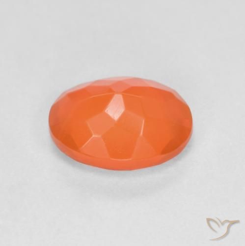 Ópalo de fuego Naranja rojizo oscuro natural de 0.64 ct, Ovalada, Translúcido