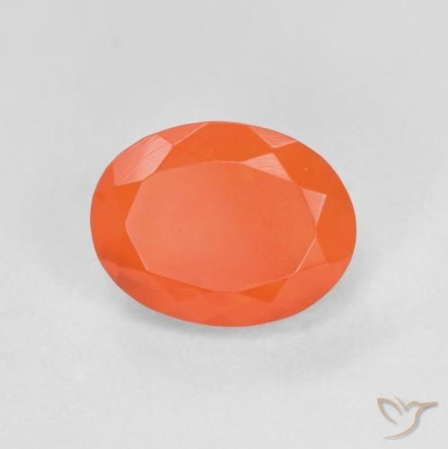 Ópalo de fuego Naranja claro natural de 0.78 ct, Ovalada, Translúcido