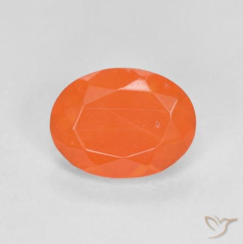 0.72ct Natural Naranja medio Ópalo de fuego, Ovalada, Translúcido