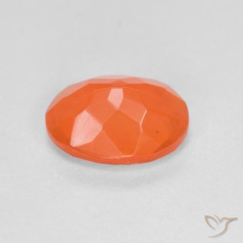 Ópalo de fuego Naranja medio natural de 0.72 ct, Ovalada, Translúcido