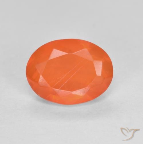 0.72ct Natural Naranja intenso Ópalo de fuego, Ovalada, Translúcido
